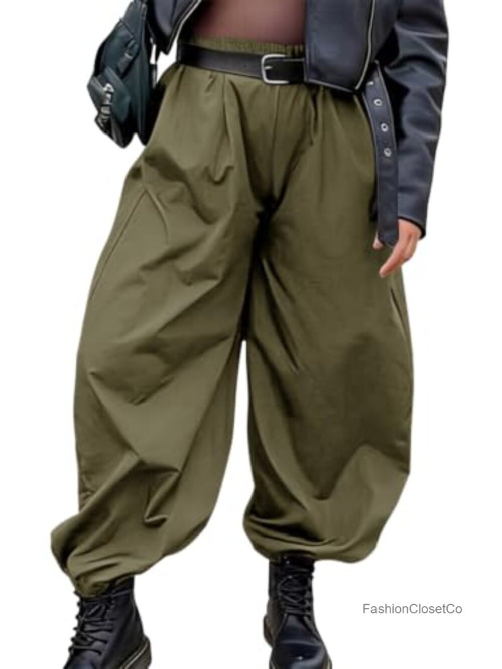 Plus Size Balloon Pants Wide Leg Baggy Lantern Trousers High Rise